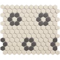 Mozaiek London Hexagon Wit/Zwart 2,3x2,6 - thumbnail
