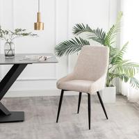 Furnihaus Eetkamerstoel Oscar Boucle Beige Set van 4 - thumbnail