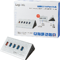 LogiLink UA0227 interface hub USB 3.2 Gen 1 (3.1 Gen 1) Micro-B 5000 Mbit/s Zwart - thumbnail
