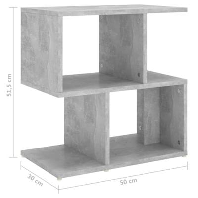 VidaXL Nachtkastje 50x30x51,5 cm bewerkt hout betongrijs