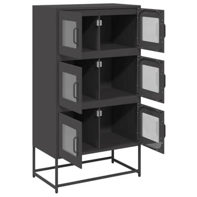 Hoge kast 68x39x123 cm staal zwart