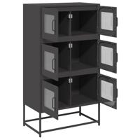Hoge kast 68x39x123 cm staal zwart - thumbnail