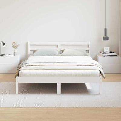 Bedframe Wit 208.6 x 157.6 x 69.4 cm Massief grenenhout
