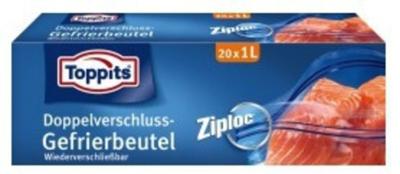 Toppits safeloc zip-diepvrieszakken 1l 20 stuks