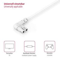 Hama Euro-netsnoer Aan Beide Kanten In Hoek 5 M Wit - thumbnail