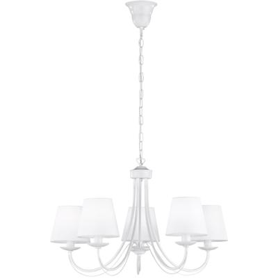 Moderne LED Hanglamp - 5-lichts E14 Fitting - Rond Mat Wit Aluminium