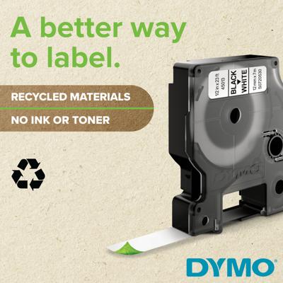 Gelamineerde Tape voor Labelmakers Dymo D1 45800 LabelManager™ Zwart Transparant (5 Stuks) - thumbnail