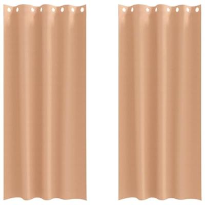 VidaXL Zwart-out gordijnen met ringen 2 pcs licht bruin 225 x 140 cm