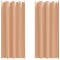 VidaXL Zwart-out gordijnen met ringen 2 pcs licht bruin 225 x 140 cm - thumbnail