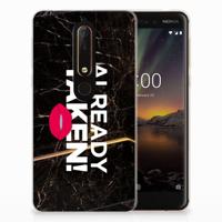 Nokia 6 (2018) Siliconen hoesje met naam Already Taken Black - thumbnail