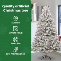 Kunstkerstboom met 300 LED Groen en Wit 270 cm PVC en Metaal - thumbnail