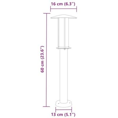 VidaXL Vloerlamp voor buiten 60 cm roestvrij staal zwart VidaXL Vloerlamp voor buiten 60 cm roestvrij staal zwart