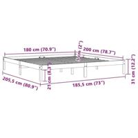 Bedframe zonder matras massief grenenhout wasbruin 180x200 cm - thumbnail