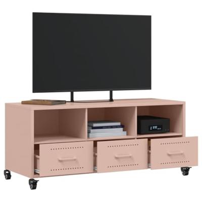 Tv-meubel 100,5x39x43,5 cm staal roze