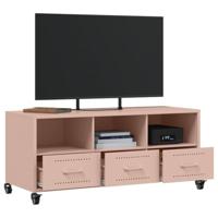 Tv-meubel 100,5x39x43,5 cm staal roze - thumbnail