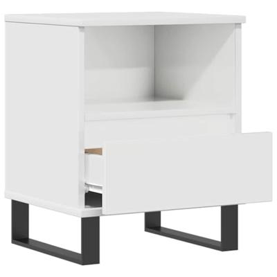 Nachtkastje 40x35x50 cm bewerkt hout hoogglans wit