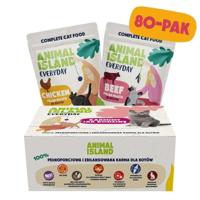 ANIMAL ISLAND Chicken / Beef Fillets in broth - nat kattenvoer - 80x85g - thumbnail