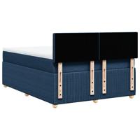 Boxspring met matras stof blauw 140x200 cm - thumbnail