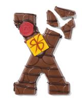 HEMA Handgedecoreerde chocoladeletter melk X 180g - thumbnail