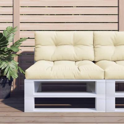 VidaXL Palletkussen 80x40x12 cm stof crèmekleurig VidaXL Palletkussen 80x40x12 cm stof crèmekleurig