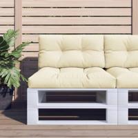 VidaXL Palletkussen 80x40x12 cm stof crèmekleurig - thumbnail
