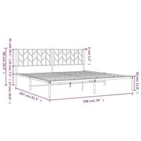 Bedframe met hoofdbord metaal wit 193x203 cm - thumbnail
