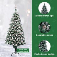 VidaXL Kunstkerstboom groen 180 cm pvc en staal en kunststof - thumbnail