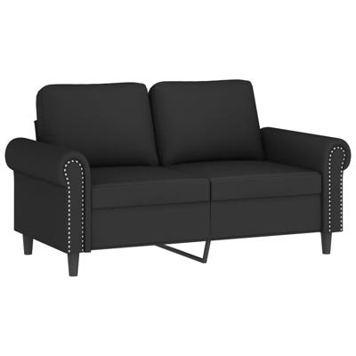 3-delige Loungeset met kussens fluweel zwart - thumbnail