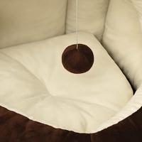 Kattenmand 40x40x35 cm bruin en crmekleurig - thumbnail