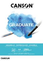 Aquarelpapier Canson Graduate Watercolour 20vel 250gr A4 natuurlijk wit - thumbnail