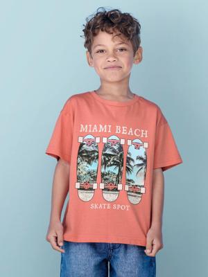 Jongensshirt met fotoprint koraal Jongensshirt met fotoprint koraal