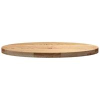 Tafelblad 80x40x4 cm ovaal massief eikenhout - thumbnail
