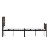 Bedframe zonder matras metaal gerookt eikenkleurig 150x200 cm - thumbnail
