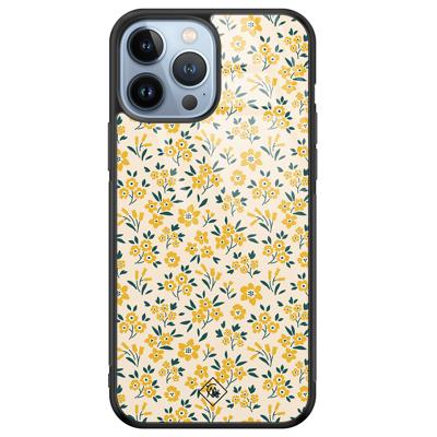 iPhone 13 Pro Max glazen hardcase - Yellow garden iPhone 13 Pro Max glazen hardcase - Yellow garden