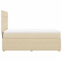 Boxspring met matras stof crèmekleurig 90x200 cm - thumbnail