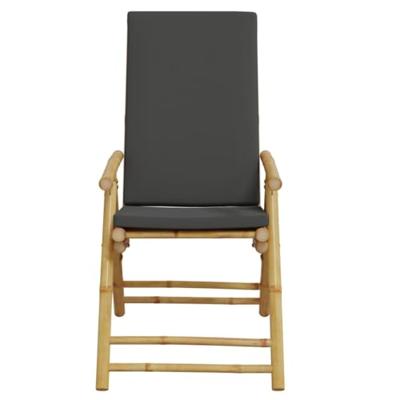 Tuinstoelen 2 st inklapbaar met kussens bamboe