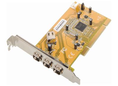 Dawicontrol DC-1394 PCI FireWire Controller 3 poorten PCI Express kaart PCI