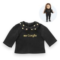 Corolle zwart en goud t-shirt voor poppen, 36cm - thumbnail