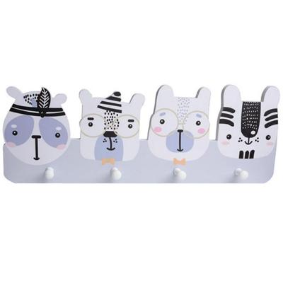 Creatieve decoratieve jas haak cartoon dierlijke hanger gratis ponsen kapstok (grijze animais)