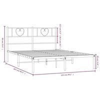 Bedframe met hoofdbord metaal wit 120x200 cm - thumbnail