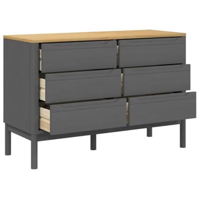 Ladekast FLORO massief grenenhout grijs Ladekast FLORO massief grenenhout grijs