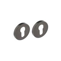Intersteel Set ronde profielcilinderrozetten antraciet grijs - thumbnail