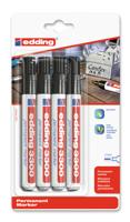 Viltstift edding 3300 schuin 1-5mm zwart blister à 4 stuks - thumbnail