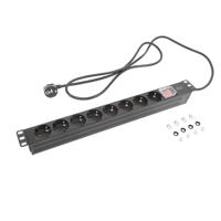 ACT Stekkerdoos PDU 19 inch CEE7/7 8-voudig type F. 2.5m H05VV-F 3G1.5 - thumbnail