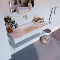 MONDIAZ ALAN-DLUX 110cm planchet Opalo. Vrijhangende wastafel CLOUD midden zonder kraangat, kleur Opalo. - thumbnail