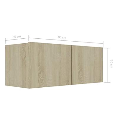 Tv-meubel 80x30x30 cm bewerkt hout sonoma eikenkleurig