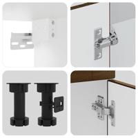 11-delige Keukenkastenset Porto bewerkt hout bruin eikenkleur - thumbnail