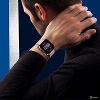 By Qubix - Compatible met Fitbit Versa 1/2 & Lite siliconen bandje - Maat: Small - Zand roze - Compatible fitbit bandje - thumbnail