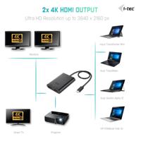 i-tec USB Adapter [1x USB-C - 2x HDMI] I-TEC USB C auf Dual HDMI Port 0.3 m - thumbnail