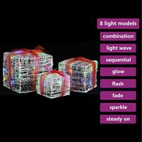 Kerstverlichting geschenkdozen 3 st decoratief acryl kleurrijk - thumbnail